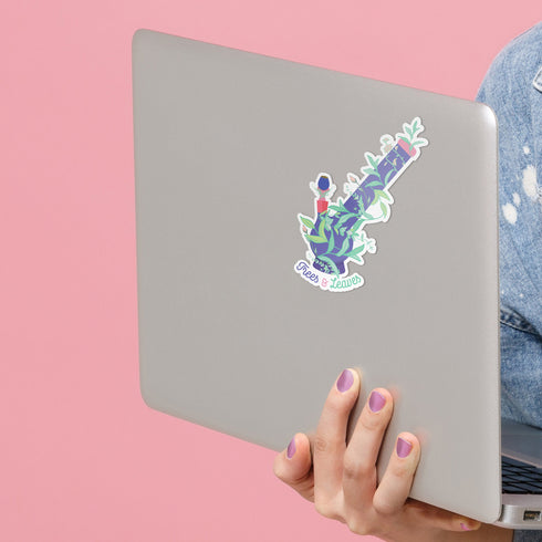 Cannabis "Trees and Leaves" Bong Floral Art Premium Vinyl Sticker, 420 Hydroflask Labels, Laptop Decal, Stoner Gifts